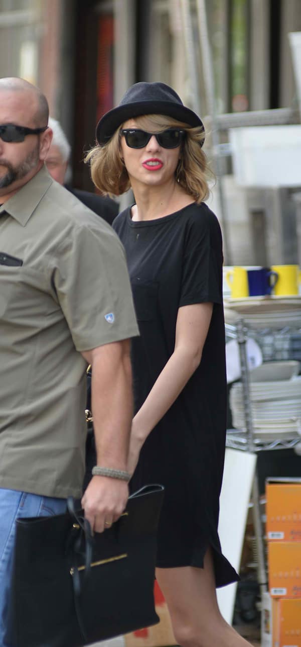 Taylor Swift leaving a gym with her bodyguard in Soho, New York City