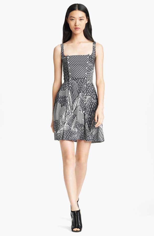 Christopher Kane Grid Print Fit-and-Flare Dress