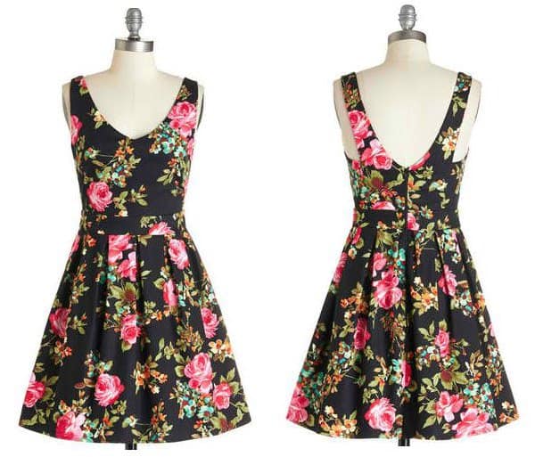ModCloth "Bookmaking" Brunch Dress in Black