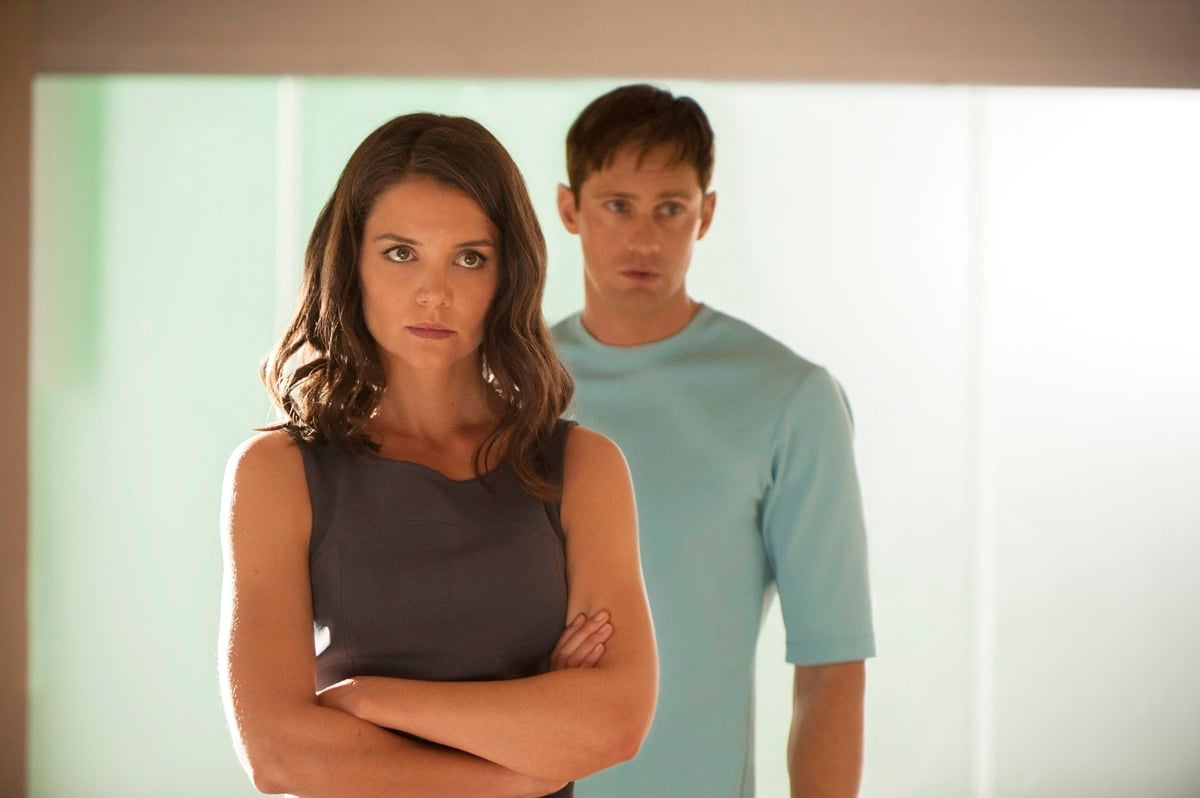 Alexander Skarsgård and Katie Holmes play the parents of Jonas in the 2014 American dystopian drama film The Giver