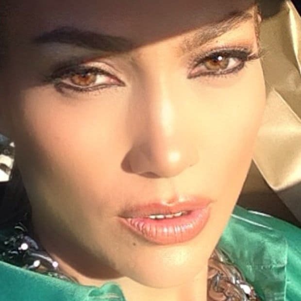 Jennifer Lopez's lipstick always puts the emphasis on her glowing skin