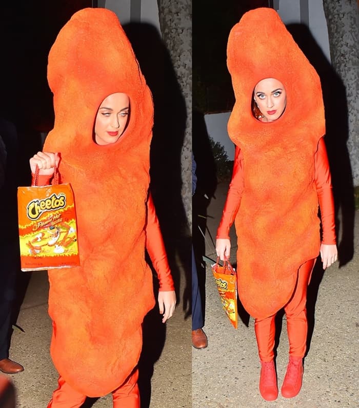 Pop star Katy Perry won Halloween by dressing up as a Flamin' Hot Cheeto