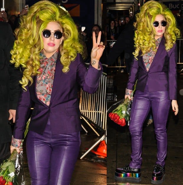 Lady Gaga arrives at Roseland Ballroom for the 5th performance of 7 show run in New York on April 4, 2014