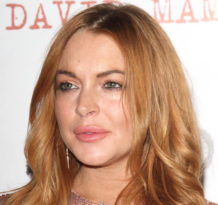 Lindsay Lohan in a stunning sequin embellished dress by Givenchy