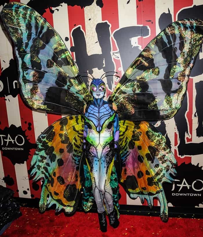 Heidi Klum transformed into a psychedelic butterfly for the 15th Annual Halloween Party