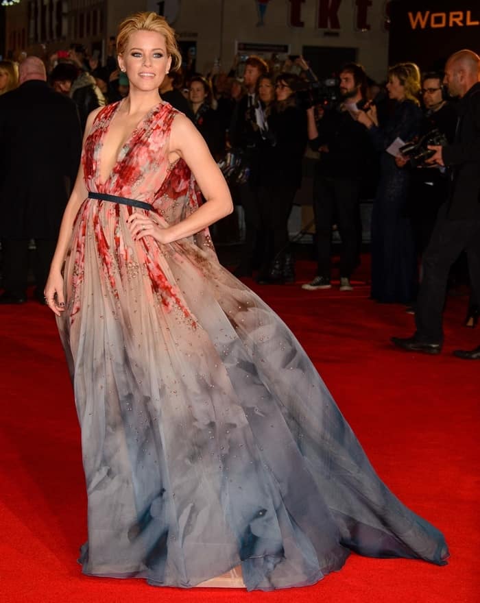 Elizabeth Banks at the world premiere of The Hunger Games: Mockingjay — Part 1 held at Odeon Leicester Square in London