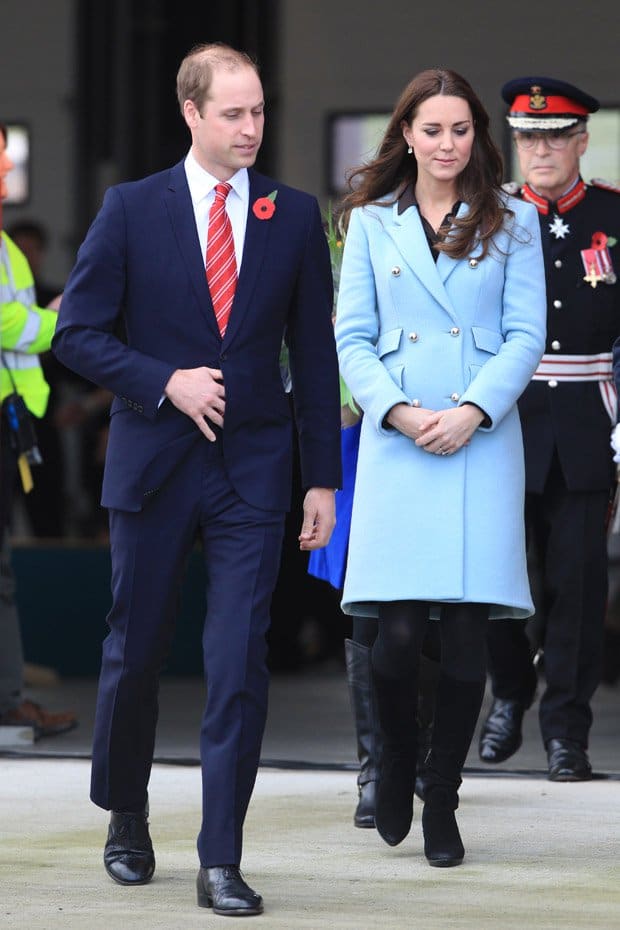 Catherine, Duchess of Cambridge, was visibly pregnant when she joined Prince William, Duke of Cambridge, on a trip to visit Pembroke Refinery