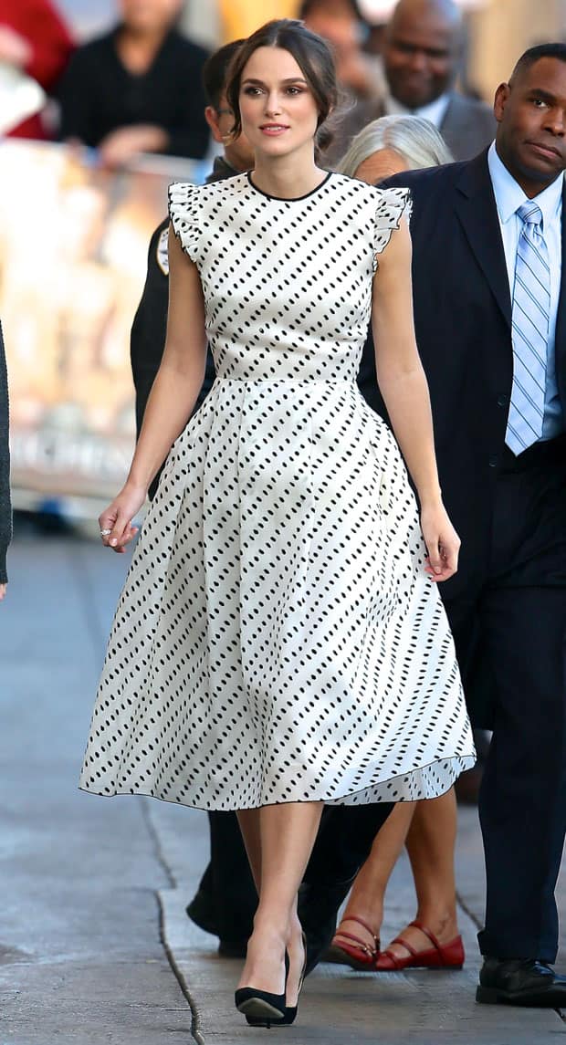 Keira Knightley looked stunning in her tea-length Erdem dress