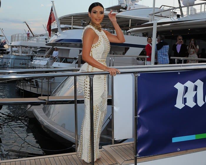 Newlywed Kim Kardashian at a MailOnline’s yacht party in Cannes, France, on June 18, 2014
