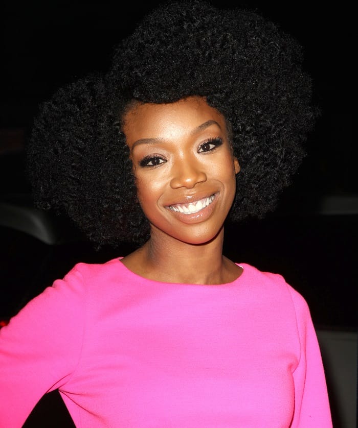 Brandy Norwood at the premiere of 'Haunted House 2' in Los Angeles on April 16, 2014