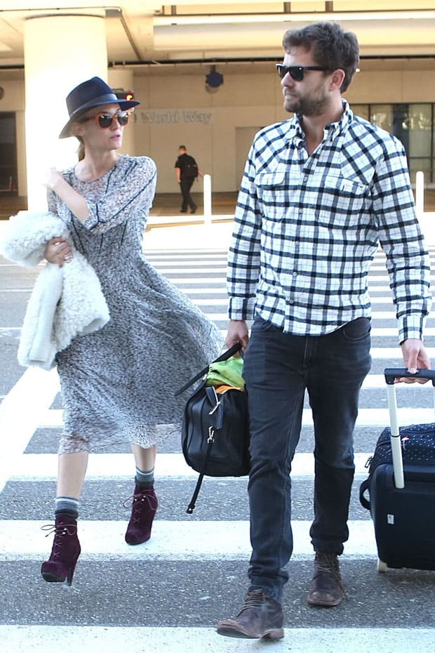 Diane Kruger and her boyfriend Joshua Jackson arrive at Los Angeles International Airport (LAX)