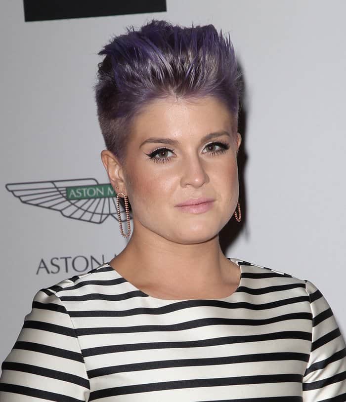 Kelly Osbourne wears a striped Topshop dress at the 21st Annual Race to Erase MS Gala