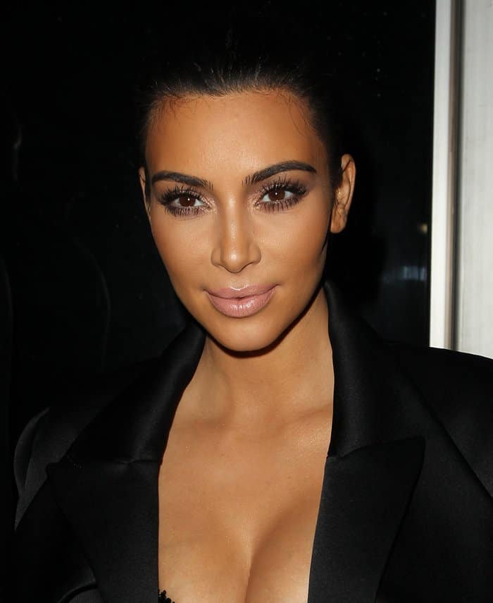 Kim Kardashian wearing a Balenciaga Spring 2015 ensemble