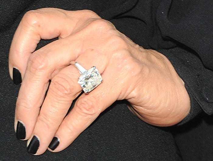 Kris Jenner has been spotted wearing a large diamond ring on her left ring finger, sparking engagement rumors