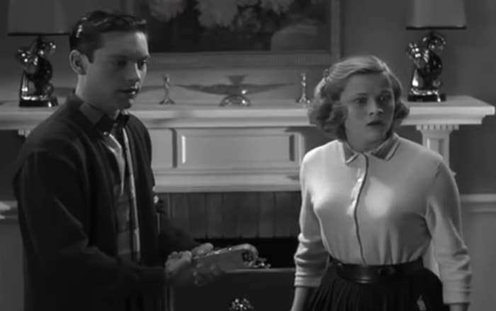 Tobey Maguire and Reese Witherspoon star as high-school twins David and Jennifer in Pleasantville