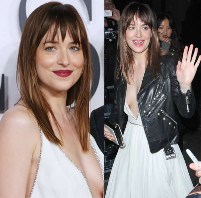 The Grecian silhouette of Dakota's gown exuded a soft and alluring charm, while Sidney Garber jewelry and a Roger Vivier clutch rounded out the minimalist look