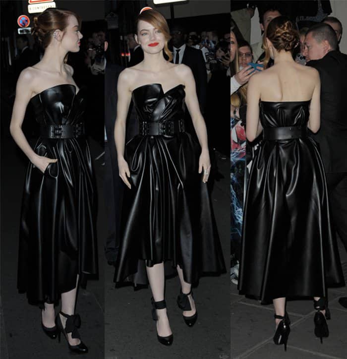 Emma Stone at the Paris premiere of ‘The Amazing Spider-Man 2’ in France on April 11, 2014