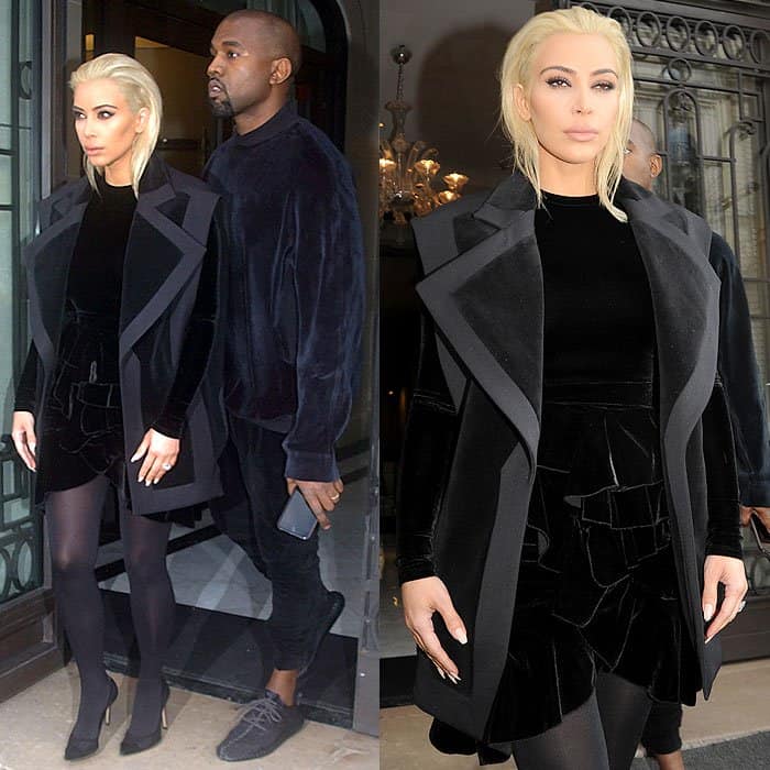 Kim Kardashian and Kanye West heading to the Balmain fashion show