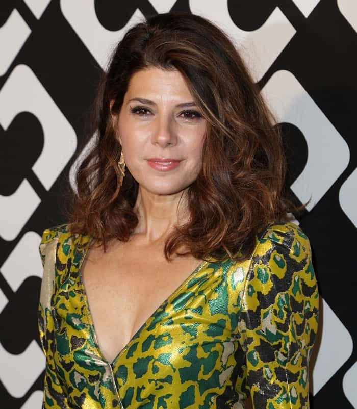 Marisa Tomei at Diane von Furstenberg's Journey of a Dress exhibition opening celebration at May Company Building