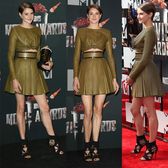 Shailene Woodley at The 23rd Annual MTV Movie Awards at Nokia Theatre in Los Angeles, California on April 13, 2014