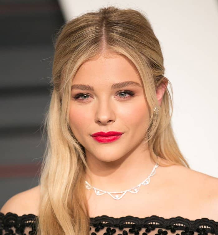 Chloe Grace Moretz attends the 2015 Vanity Fair Oscar Party at Wallis Annenberg Center for the Performing Arts with City Hall in Beverly Hills in California on February 22, 2015