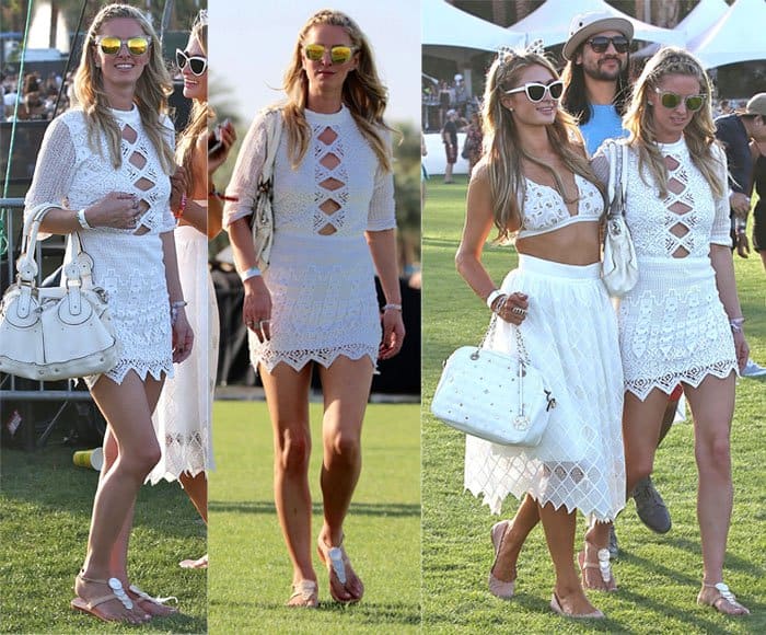 Paris and Nicky Hilton at Coachella 2015 – Week 1 – Day 1 in California on April 10, 2015