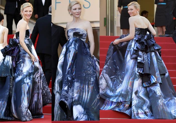 Cate Blanchett in a hypnotic Giles Fall 2015 strapless gown at the "Carol" premiere
