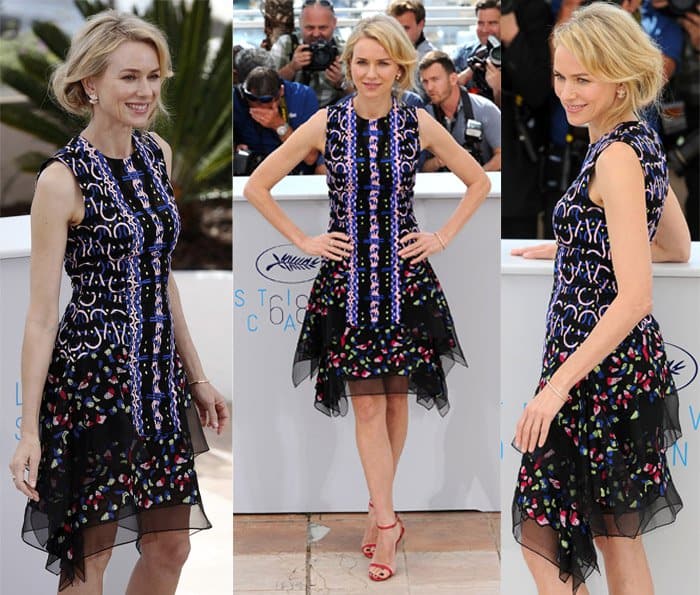 Naomi Watts in a Peter Pilotto flame embroidered dress at the 68th Annual Cannes Film Festival