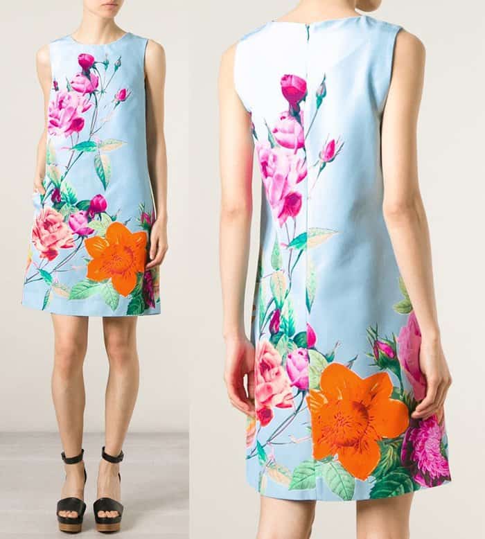 PAROSH Floral Print Shift Dress