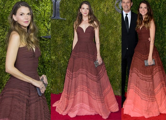Sutton Foster graced the red carpet at the 2015 Tony Awards in a stunning strapless Naeem Khan gown