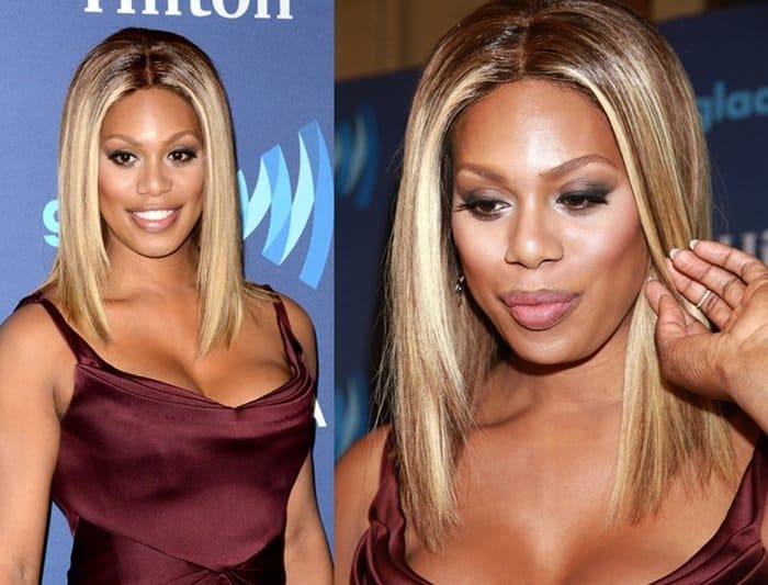 Laverne Cox at the 26th Annual GLAAD Media Awards held at the Waldorf Astoria in Manhattan on May 10, 2015
