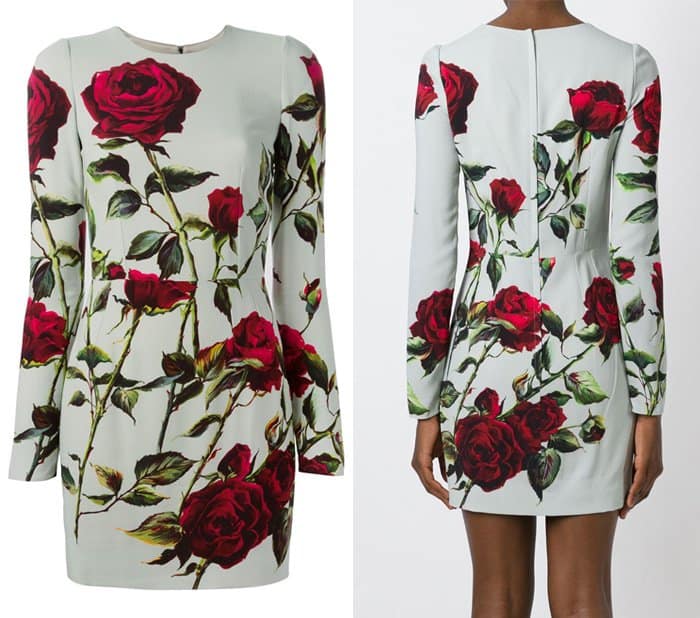 Dolce & Gabbana Rose Print Midi Dress