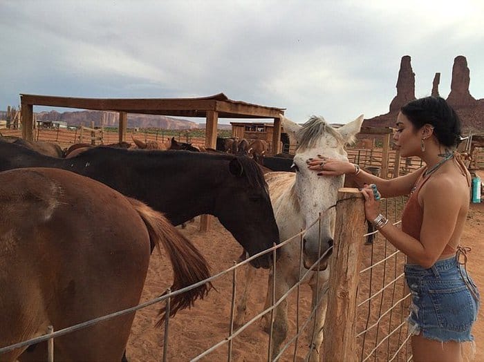Vanessa Hudgens took a break from her busy schedule and traveled to Monument Valley to enjoy the beautiful scenery and celebrate the Fourth of July