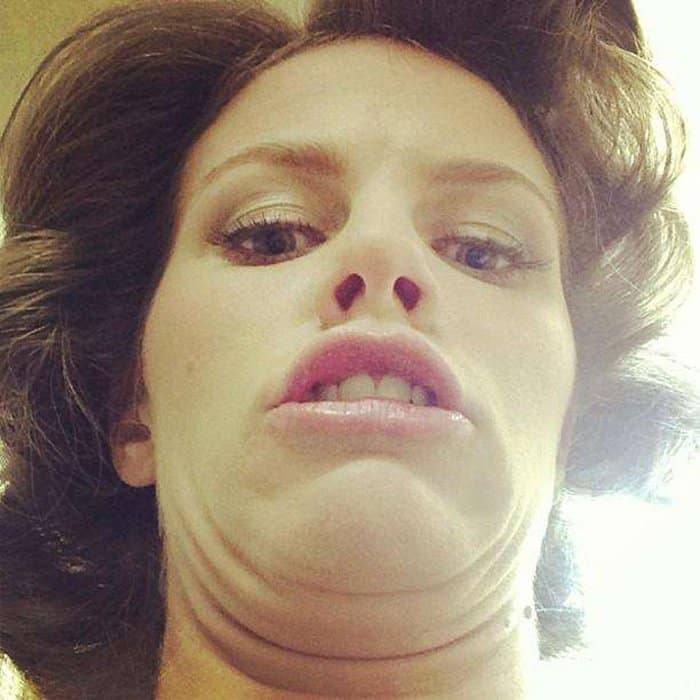Brooklyn Decker showed her humorous side by sharing an unattractive double chin selfie