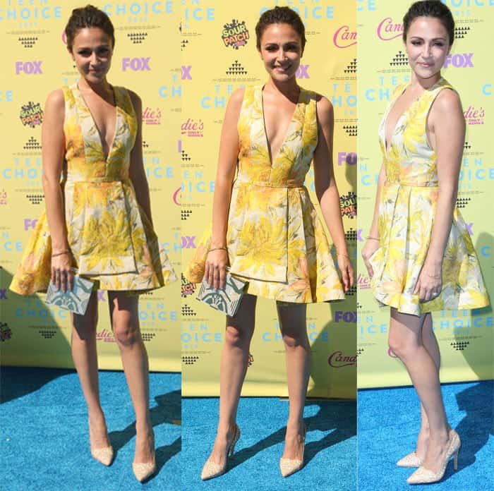 Italia Ricci was dressed in a charming Alice and Olivia Spring 2015 floral