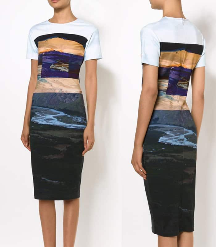 McQ Alexander McQueen Landscape Print Dress