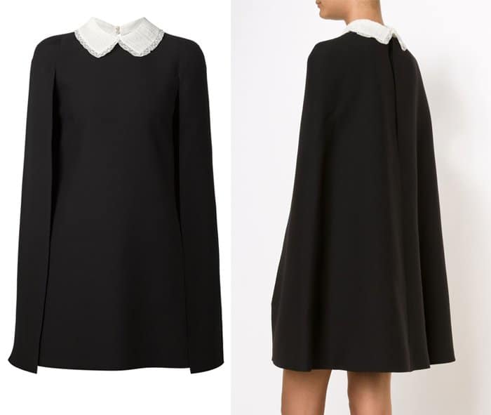 Valentino Puritan Collar Cape Mini Dress