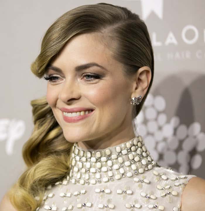 Jaime King in a sleeveless Naeem Khan gown at the 2015 Baby2Baby Gala