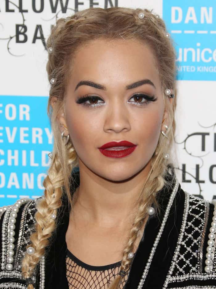 Rita Ora made a stunning appearance on the blue carpet at the UNICEF Halloween Ball held at One Marylebone in London