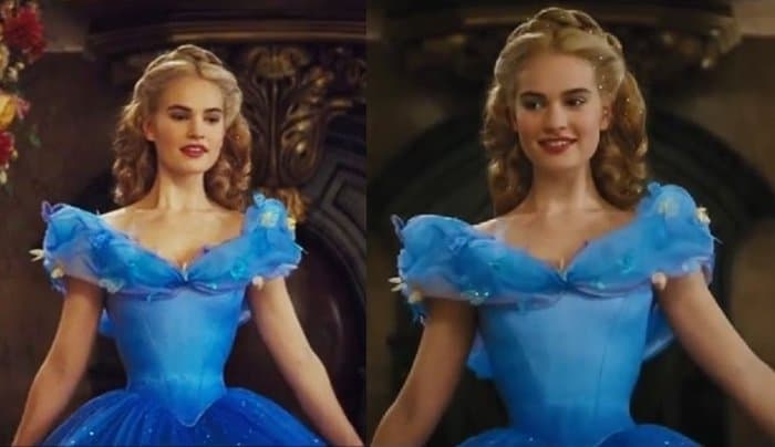 Lily James denied rumors that CGI was used for slimming down her waist for the role of Cinderella, explaining that she worked hard and even went on a liquid diet to transform her figure