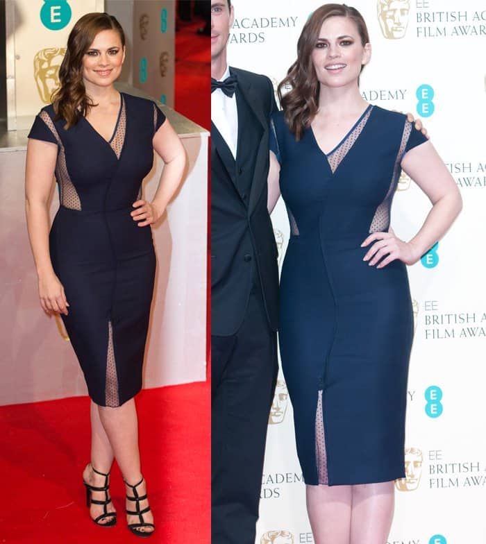Hayley Atwell at the EE British Academy Film Awards held at the Royal Opera House in London on February 8, 2015