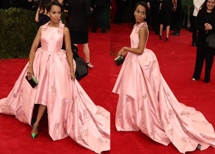 Kerry Washington in a Prada high-low gown at the 'China: Through The Looking Glass' Costume Institute Benefit Gala