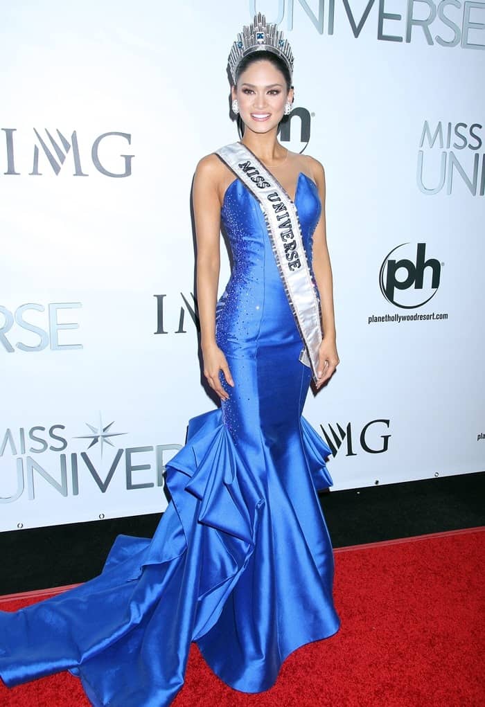 Pia Alonzo Wurtzbach in a dress by Albert Andrada at the 2015 Miss Universe Pageant