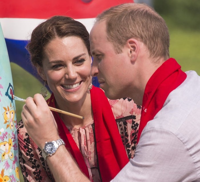 Duke and Duchess of Cambridge visit an elephant clinic and visitor centre