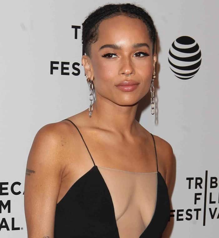 Zoë Isabella Kravitz's featured a daring plunging neckline adorned with a sheer overlay, adding a touch of elegance to her ensemble