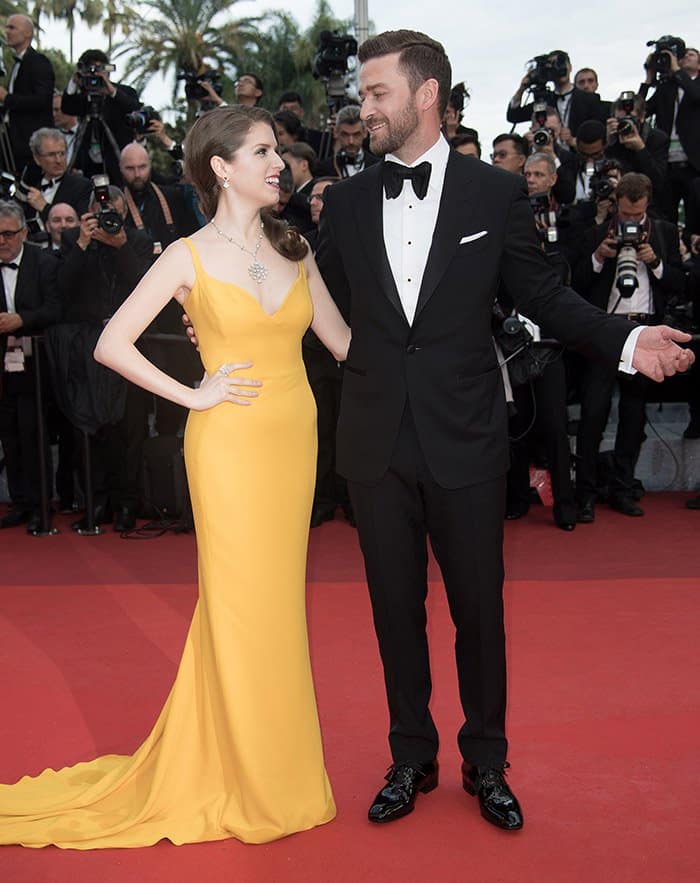 Joined by Anna Kendrick, Justin Timberlake donned a sharp suit and tie ensemble for the premiere and opening night gala of "Cafe Society" at the 2016 Cannes Film Festival