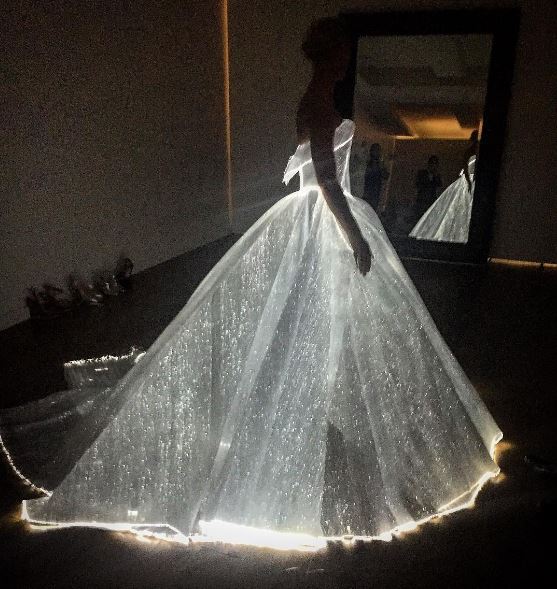 Zac Posen enticed his Instagram followers with a photo of Claire Danes in the illuminated gown