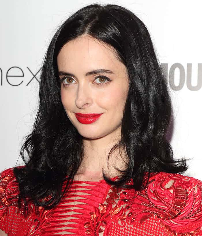 Krysten Ritter finished up her outfit with a matching red lip at the Glamour Women of the Year Awards
