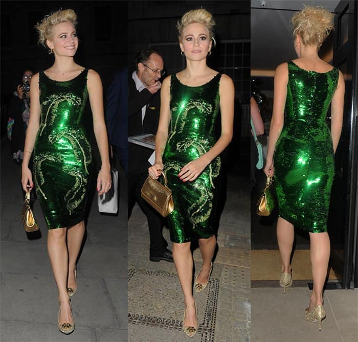 On July 27, 2016, Pixie Lott graced the after party of "Breakfast at Tiffany's" press night in London, making a striking appearance that caught the attention of onlookers