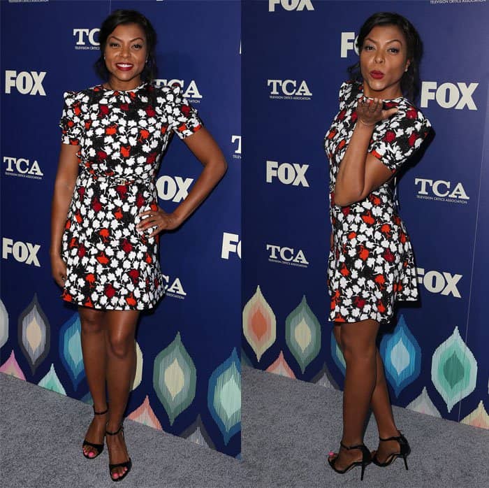 Taraji P. Henson fearlessly shattered conventional fashion norms as she graced the scene in a captivating Emanual Ungaro printed mini dress